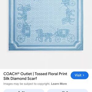 Coach Blue Silk Scarf